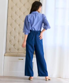 Feroux ベルト付き テンセルデニム ワイドパンツ