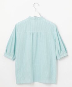 J.PRESS LADIES S 【洗える】SHEER ギンガム スキッパー ブラウス