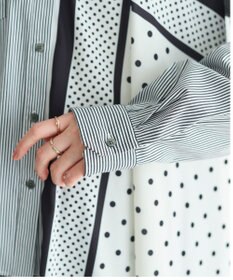 YECCA VECCA スカーフデザインアシメシャツ