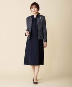 J.PRESS LADIES ファンシーツイード ノーカラー ジャケット