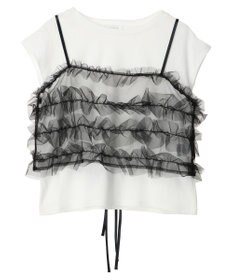 Green Parks ・ｓｗｉｎｇ　ｂｙ　ＳＥＴ２点チュールビスチェ＆フレンチＴ