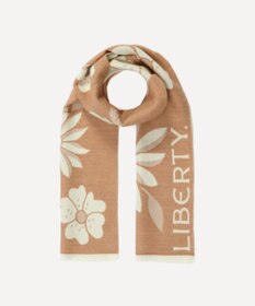 LIBERTY. ジャイアント ポピー＆デイジー 35x150 ジャカード スカーフ