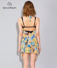 San-ai Resort（三愛水着楽園） 【SALE】【San-ai Resort】リーフ柄 パレオワンピース M