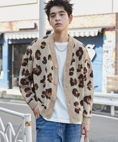 WEGO ベロアモールパターンカーディガン