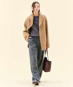 BEIGE， 【ご好評により新色追加！洗える】WILLOW / アシンメトリーレースクルーネックニット