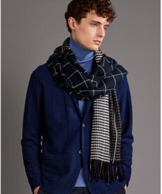 JOSEPH ABBOUD 【フランス製・リバーシブル】ウィンドウペン ストール