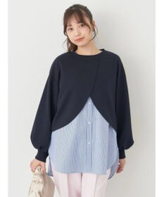earth music&ecology ＳＥＴ２点カットプルオーバー＋シャツドッキングタンク