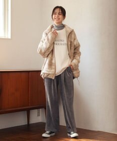 Green Parks ぽかぽか裏起毛ベロアイージーパンツ