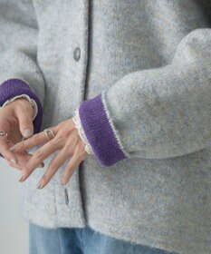 AMERICAN HOLIC ブークレＷフェイスＶネックニットカーディガン