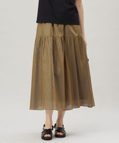 自由区 【洗える】ブライトシアーシャンブレー スカート ブロンズ