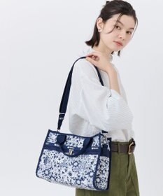 LeSportsac LARGE E/W TH TOTE/フローラルレースネイビー