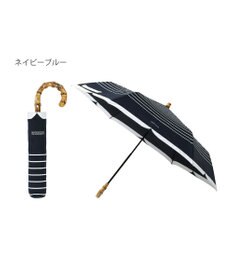 MOONBAT MACKINTOSH PHILOSOPHY(マッキントッシュ フィロソフィー) Cleric collar ボーダー 竹手元 雨傘 折りたたみ傘