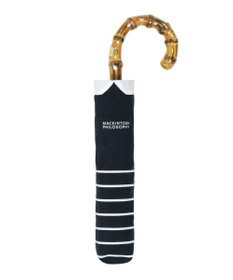 MOONBAT MACKINTOSH PHILOSOPHY(マッキントッシュ フィロソフィー) Cleric collar ボーダー 竹手元 雨傘 折りたたみ傘
