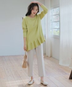 Tiaclasse 【洗える】ななめフリルニットプルオーバー