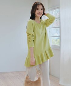 Tiaclasse 【洗える】ななめフリルニットプルオーバー