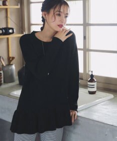 Tiaclasse L 【洗える】ななめフリルニットプルオーバー