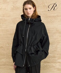 23区 【R(アール)】ナイロンライトワッシャー ペプラム ブルゾン ブラック系