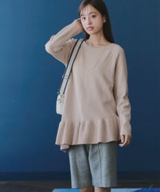 Tiaclasse 【洗える】ななめフリルニットプルオーバー