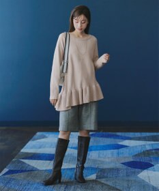 Tiaclasse L 【洗える】ななめフリルニットプルオーバー