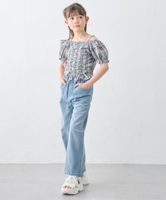 ANY KIDS 【洗濯機可能】2WAY チェックブラウス