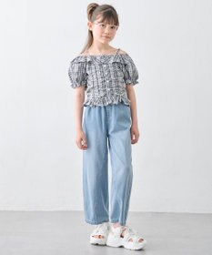 ANY KIDS 【洗濯機可能】2WAY チェックブラウス