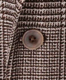 GOTAIRIKU 新柄【吸水速乾/ウォッシャブル】ノルマンディーリネン カーディガンジャケット＿グレンチェック柄