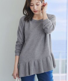 Tiaclasse L 【洗える】ななめフリルニットプルオーバー