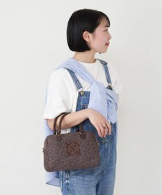 russet ナイロンラフィアミニボストンバッグ(CE-1715)
