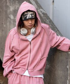 WEGO 【ユニセックス着用ITEM/MLサイズ展開】スウィッチングZIPパーカー