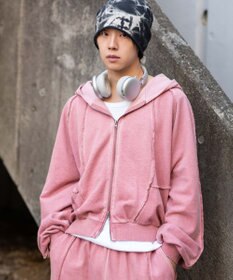 WEGO 【ユニセックス着用ITEM/MLサイズ展開】スウィッチングZIPパーカー