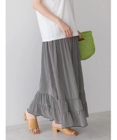 AMERICAN HOLIC 幾何学柄裾ティアードスカート