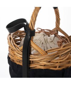 UNBILLION perche アラログ×タックキャンバス×姫路レザー付属カゴバッグ