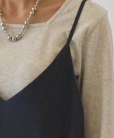 AMERICAN HOLIC サイドシャーリングVネックドットキャミワンピース