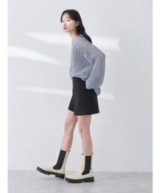 earth music&ecology メッシュ編みニットプルオーバー