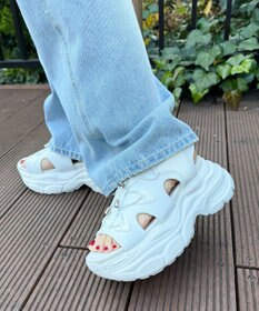 WEGO 【SMLXLサイズ展開】クリアライトソールレースアップサンダル