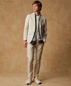 JOSEPH ABBOUD 【キングサイズ・ウエストも伸びる/清涼/ストレッチ】ストレッチリネンシャンブレーパンツ