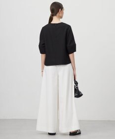 ICB 【UVケア・接触冷感・速乾・防シワ・洗える】 FluidBackSatin ランタンスリーブブラウス