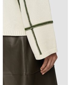 JOSEPH 【洗える】グリッド コットンシルク 　クルーネックニット