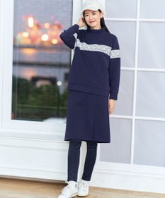 23区GOLF 【WOMEN/EC限定】レース柄 モックネック トレーナー