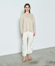 GRACE CONTINENTAL ラメVネックニットトップ