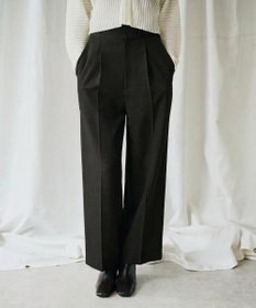 uncrave ウォッシャブルウールライクツイル ワイドパンツ ブラック