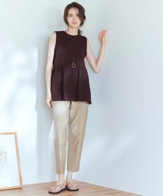 23区 【SLOW/洗える】コンパクトインレー ペプラムヘム カットソー