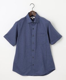 JOSEPH ABBOUD 【快適な着心地/イージーケア】コンパクトジャージースクエアジャガート 半袖 シャツ