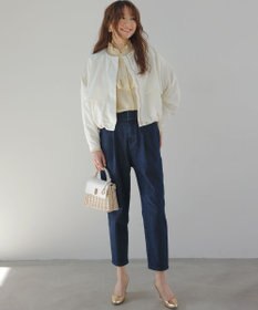 組曲 ライトデニム テーパードクロップドパンツ