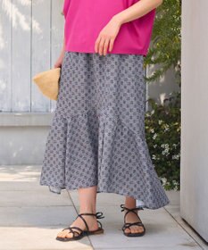 自由区 【洗える・XSサイズあり】アラベスクプリント スカート