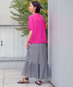 自由区 【洗える・XSサイズあり】アラベスクプリント スカート