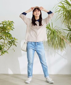 Tiaclasse 【洗える】配色パフスリーブシャツブラウス