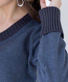 Tiaclasse 【洗える】Vネックリブニットチュニック