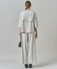 ICB L 【UVカット・洗える】ウール2WAYストレッチ ノーカラーブルゾン