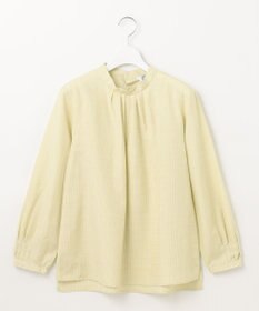 J.PRESS LADIES L 【洗える】セルロース チェック スタンドカラー ブラウス